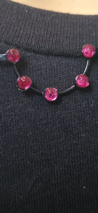 Statement Halskette mit rosa Perlen