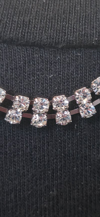 Klassische Strass Halskette Silber