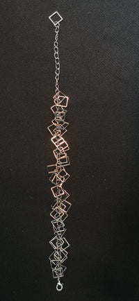 Lange Statement Armband/Fußkette in Silber – geometrisch & modern