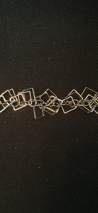 Lange Statement Armband/Fußkette in Silber – geometrisch & modern