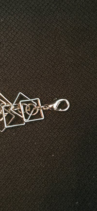 Lange Statement Armband/Fußkette in Silber – geometrisch & modern